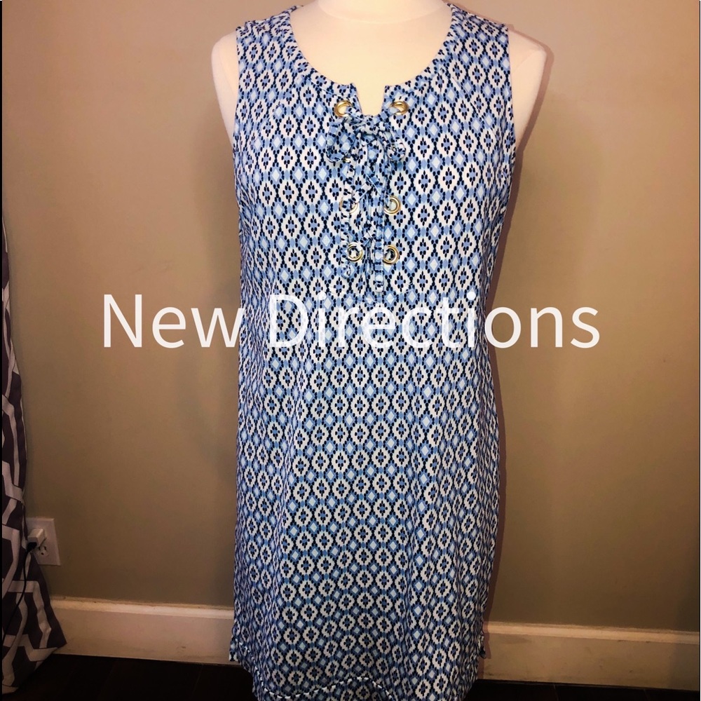 NWOT New Directions Sleeveless Sundress-Blue- M L